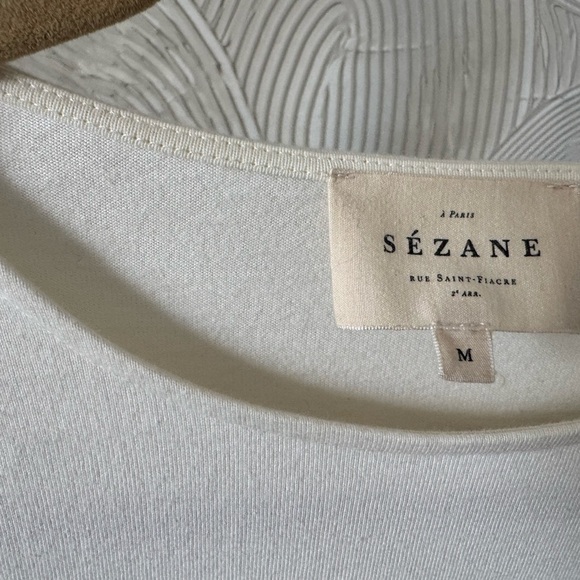 Sezane White and Black Striped Long Sleeve Top - Picture 4 of 6